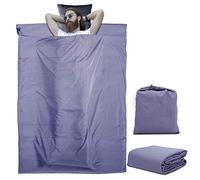 Intirilife Sac de Couchage en Violet FONCÈ - 115 cm x 210 cm Sac de Couchage de Hutte Mince en Polyester avec Fermeture et Sac de Rangement - Voyage Alpine Cabane Saison d’Été