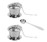 Intirilife Service à thé 5 pièces avec infuseurs et cuillère en acier inoxydable en argent - Service à thé Pour un thé délicieux à la maison ou en voyage