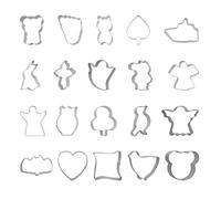 Intirilife Set de 20 emporte-pièces en acier inoxydable de différentes formes et tailles avec boîte de rangement pratique