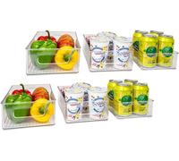 Intirilife Set de 6 boîtes pour réfrigérateur Organisateur de placard à provisions transparent - 24.8 x 14.1 x 6.5 / 25.6 x 15 x 8.7 / 26.8 x 16.3 x 8.7 cm - Boîte de rangement pour cuisine Armoires G