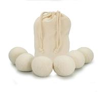 Intirilife Set de 6 boules de séchage en coton Blanc de 7 cm de diamètre - Pour réduire le temps de séchage Consommation d'électricité Usure et plis