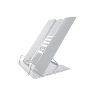 Intirilife Support de Lecture en métal Blanc - 21 x 16.5 x 20.3 cm - Support de Livre réglable en Hauteur pour l'école, Le Bureau, Le Bureau à Domicile, l'aide à la Lecture