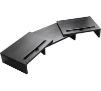 Intirilife support d'écran en 3 parties support de bureau réglable en longueur en noir - 74 (104) x 27 x 10 cm - surélévation de l'écran avec support pour téléphone portable pour ordinateur TV portabl