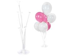 Intirilife Support pour 7 ballons en transparent - 70 / 56 / 36 cm de hauteur - Support pour ballons Décoration pour fête Mariage Anniversaire Baby shower