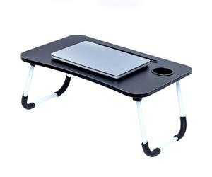 Intirilife Table d'ordinateur Portable Pliable en Noir de 60 x 40 x 28 cm - Table de Lecture Plateau de Petit déjeuner Plateau de Livre pour lit Salon Bureau à Domicile et en déplacement