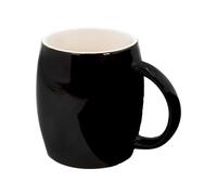 Intirilife Tasse à café en porcelaine Tasse à thé en noir 400 ml - Parfait comme cadeau pour la famille, les amis ou les collègues