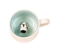 Intirilife Tasse avec anse 300 ml - Tasse à café en céramique Mug avec zèbre 3D à l'intérieur - Motif animal, dessin animé, cadeau pour enfants & adultes, bureau, maison, petit déjeuner, thé, cacao