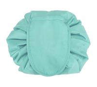 Intirilife trousse de toilette en BLEU CIEL - Trousse de toilette ronde One Step avec cordon de serrage avec 2 compartiments intérieurs zippés idéale pour les voyages - Pour le rangement du maquillage