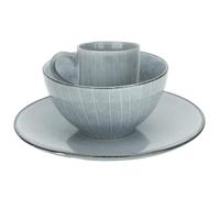 Intirilife Vaisselle de haute qualité 12 pièces en Gris pour le petit-déjeuner, le déjeuner et le dîner Service à dîner