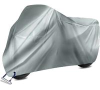 Intirilife XXL Bâche de protection pour moto en argent - noir - Taille 245 x 105 x 125 cm - Pour protéger les véhicules à deux roues par tous les temps