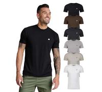 Into The AM T-Shirt à Manches Courtes et col Rond pour Homme Tailles S à 4XL, Lot de 6 - Noir/Espresso/Anthracite/Gris chiné foncé/Sable/Blanc, Taille XL
