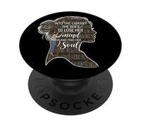 Into The Library She Goes Lose Her Mind Find Her Soul Livre PopSockets PopGrip Adhésif