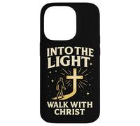 Into The Light Walk with Christ Christian Faith Cross Jésus Coque pour iPhone 14 Pro