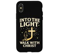 Into The Light Walk with Christ Christian Faith Cross Jésus Coque pour iPhone X/XS