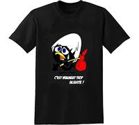 Intouchables Calimero Man Clothing T-Shirt Graphic Unisex Basic Short Sleeve Cotton Casual T-Shirt Black XXL
