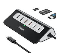 Intpw Hub USB C 10 Gbps, station d'accueil 9 en 1 USB C avec HDMI 4K @ 60 Hz, 3 USB 3.2 10 Gbps Data, PD 100 W, 2 ports USB-A 2.0, port SD/TF, hub USB 3.2 en aluminium pour iPhone 16/15, MacBookAir