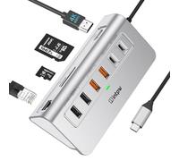 Intpw P9R Pro Hub USB C, 10 en 1 HUB USB 3.2 avec Ethernet 1 Gbps, 4K@60HZ HDMI, 10 Gbps 2 Type-A/C 3.2, 2 Type-A 2.0, PD 100W, SD/TF, Hub USB en Aluminium pour iPhone 16/15 Series/MacBook