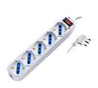 Intracom multiprise IC 5 broches Techly 10A 2P+E longueur 1.5m blanc - 103038
