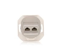 intratec 100% Shopping Nobilis Boîte réseau 2 compartiments avec modules Keystone 2 x RJ12 6/6 Cat 3 Argenté Boîte d'installation Ø 60 mm