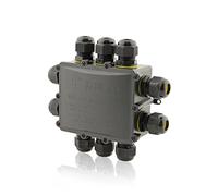 Intratec 1x Boîte de dérivation étanche 10 ouvertures 4-14mm - IP68 Boîte de distribution pour extérieur, installation facile dans le jardin & câbles enterrés - 59 x 183 x 163mm