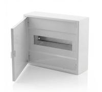 Intratec ALPHA Coffret électrique en saillie 1 rangée - Tableau de distribution 12 modules avec porte blanche - Boîtier rail DIN pour habitation et usage professionnel - 251 x 310 x 96 mm