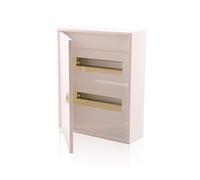 Intratec ALPHA Coffret électrique en saillie 2 rangées - Tableau de distribution 24 modules avec porte blanche - Boîtier rail DIN pour habitation et usage professionnel - 377 x 310 x 96 mm