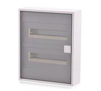 Intratec ALPHA Coffret électrique en saillie 2 rangées - Tableau de distribution 24 modules avec porte transparente - Boîtier rail DIN pour habitation et usage professionnel - 377 x 310 x 96 mm