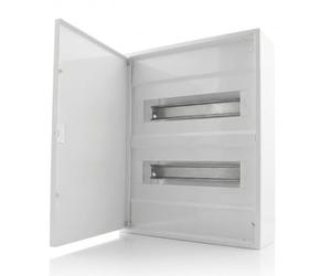 Intratec ALPHA Coffret électrique en saillie 2 rangées - Tableau de distribution 24 modules avec porte blanche - Boîtier rail DIN pour habitation et usage professionnel - 377 x 310 x 96 mm