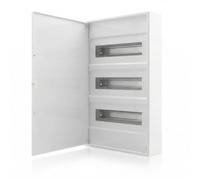 Intratec ALPHA Coffret électrique en saillie 3 rangées - Tableau de distribution pour 36 modules avec porte blanche - Boîtier rail DIN pour habitation et usage professionnel - 498 x 310 x 96 mm