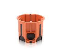 Intratec Boîte d'encastrement Ø 68 mm, 60 mm de profondeur, étanche au vent et sans halogène, Boîte d'installation électrique, Boîte d'appareil, orange/noir IP30