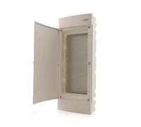 Intratec boîtier multimédia encastré IP40 - 283 x 676 x 106 mm, avec porte blanche, idéal pour maison connectée, routeurs et appareils multimédias, boîtier blanc RAL 9003