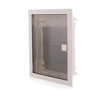 Intratec boîtier multimédia répartiteur de communication encastré, IP40, porte transparente, résistant à 650 °C, média, 346 x 442 x 92 mm, boîtier blanc RAL 9003