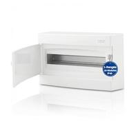 Intratec Coffret de Distribution en Saillie 1 Rangée - IP40 Boîtier pour 18 Modules avec Porte blanche pour une Installation Facile à Domicile et en Entreprise - 236 x 396 x 102 mm