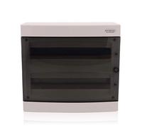 Intratec Coffret de Distribution en Saillie 1 Rangée - IP40 Boîtier pour 24 Modules avec Porte blanche pour une Installation Facile à Domicile et en Entreprise - 503 x 236 x 112 mm