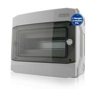Intratec Coffret de Distribution en Saillie 1 Rangée IP65 - Coffret Électrique pour 12 Modules DIN - Enceinte Étanche Extérieur Garage Cave Jardin - 400VAC 1500VDC - 318 x 259 x 144 mm