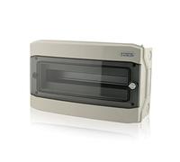 Intratec Coffret de Distribution en Saillie 1 Rangée IP65 - Coffret Électrique pour 18 Modules DIN - Enceinte Étanche Extérieur Garage Cave Jardin - 400VAC 1500VDC - 260 x 428 x 142 mm