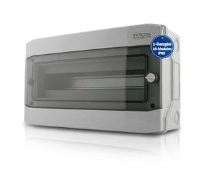 Intratec Coffret de Distribution en Saillie 1 Rangée IP65 - Coffret Électrique pour 18 Modules DIN - Enceinte Étanche Extérieur Garage Cave Jardin - 400VAC 1500VDC - 260 x 428 x 142 mm