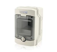 Intratec Coffret de Distribution en Saillie 1 Rangée IP65 - Coffret Électrique pour 4 Modules DIN - Enceinte Étanche Extérieur Garage Cave Jardin - 400VAC 1500VDC - 201 × 128 × 120 mm