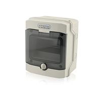 Intratec Coffret de Distribution en Saillie 1 Rangée IP65 - Coffret Électrique pour 6 Modules DIN - Enceinte Étanche Extérieur Garage Cave Jardin - 400VAC 1500VDC - 201 x 165 x 120 mm