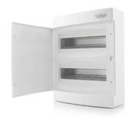 Intratec Coffret de Distribution en Saillie 2 Rangée - IP40 Boîtier pour 24 Modules avec Porte blanche pour une Installation Facile à Domicile et en Entreprise - 361 x 287 x 112 mm