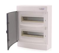 Intratec Coffret de Distribution en Saillie 2 Rangée - IP40 Boîtier pour 24 Modules avec Porte Transparente pour une Installation Facile à Domicile et en Entreprise - 361 x 287 x 112 mm