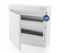 Intratec Coffret de Distribution en Saillie 2 Rangée - IP40 Boîtier pour 36 Modules avec Porte blanche pour une Installation Facile à Domicile et en Entreprise - 361 x 396 x 112 mm