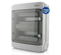Intratec Coffret de Distribution en Saillie 2 Rangée IP65 - Coffret Électrique pour 24 Modules DIN - Enceinte Étanche Extérieur Garage Cave Jardin - 400VAC 1500VDC - 318 x 384 x 144 mm