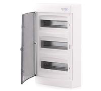 Intratec Coffret de Distribution en Saillie 3 Rangée - IP40 Boîtier pour 54 Modules avec Porte blanche pour une Installation Facile à Domicile et en Entreprise - 526 x 396 x 112 mm