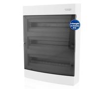 Intratec Coffret de Distribution en Saillie 3 Rangée - IP40 Boîtier pour 54 Modules avec Porte blanche pour une Installation Facile à Domicile et en Entreprise - 526 x 396 x 112 mm