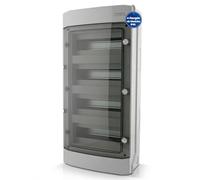 Intratec Coffret de Distribution en Saillie 4 Rangée IP65 - Coffret Électrique pour 48 Modules DIN - Enceinte Étanche Extérieur Garage Cave Jardin - 400VAC 1500VDC - 645 x 305 x 144 mm - 5 Pack