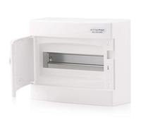 Intratec Coffret de distribution en saillie, IP40 - Boîtier de distribution intérieur, coffret avec porte blanche pour installation en pièce sèche, 1 rangée, 12 modules, 236 x 215 x 112 mm, Blanc