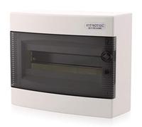 Intratec Coffret de distribution en saillie, IP40 - Boîtier de distribution intérieur, coffret avec porte transparente pour installation en pièce sèche, 1 rangée, 12 modules, 287 x 236 x 112 mm, Blanc