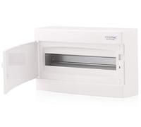 Intratec Coffret de distribution en saillie, IP40 - Boîtier de distribution intérieur, coffret avec porte blanche pour installation en pièce sèche, 1 rangée, 18 modules, 236 x 396 x 112 mm, Blanc
