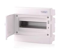 Intratec Coffret de Distribution Encastré 1 Rangée - Coffret IP40 pour 12 Modules avec Porte Blanc et Rail pour Installation Électrique Facile à Domicile & en Entreprise - 232 x 283 x 106mm